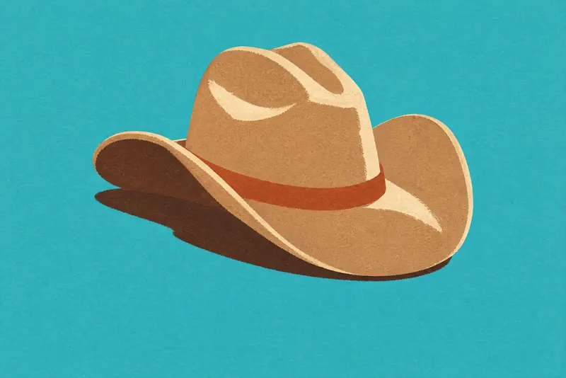 Cowboy Hat On Turquoise, Painted Agency