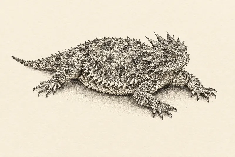 Horned Lizard On Cream, Painted Agency