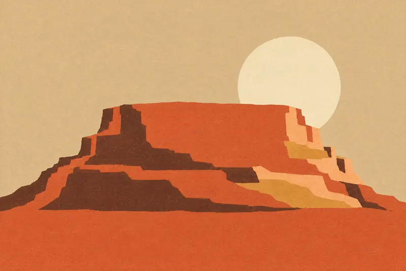 Mesa With Flat Sun, Painted Agency