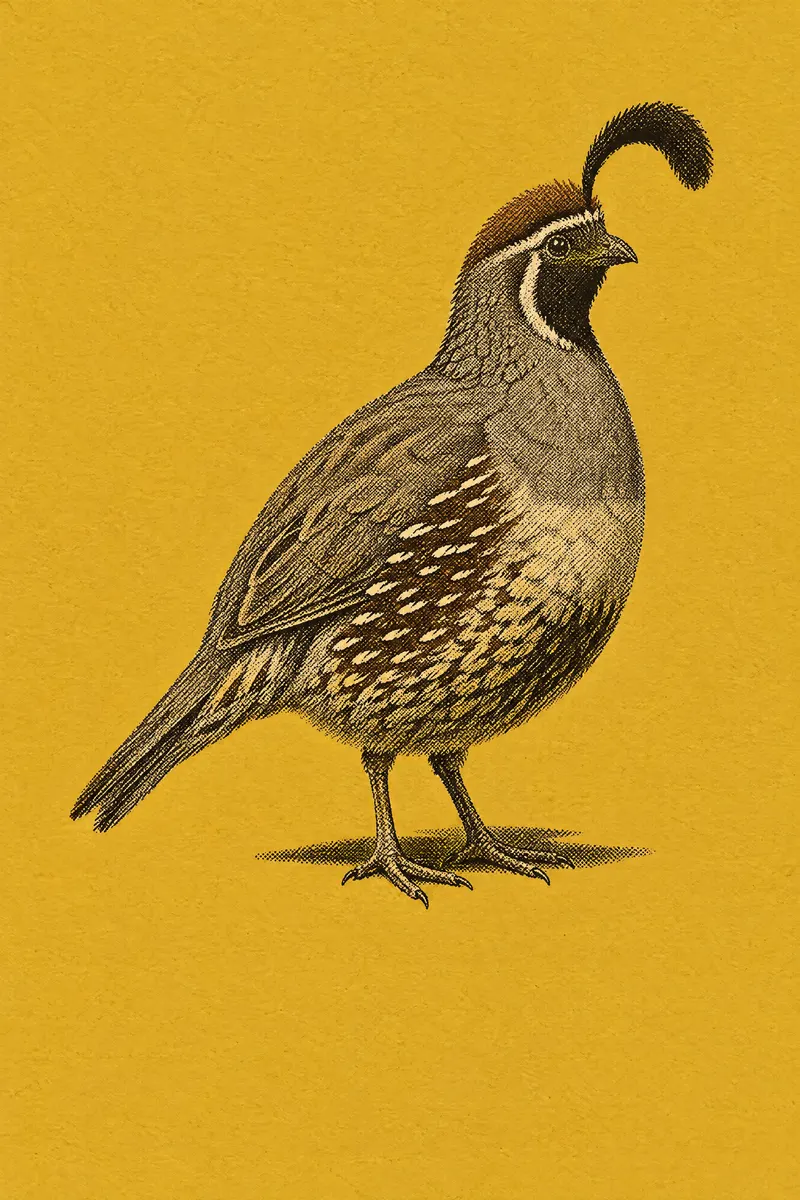 Quail On Mustard, Painted Agency