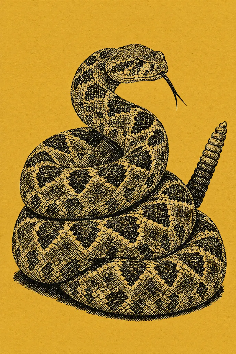 Rattlesnake On Mustard, Painted Agency