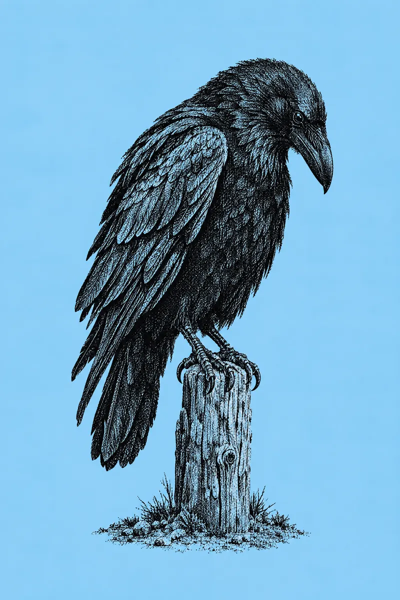 Raven On Sky Blue, Painted Agency