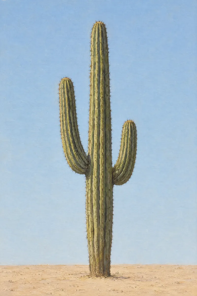 Saguaro In Pale Sky, Painted Agency