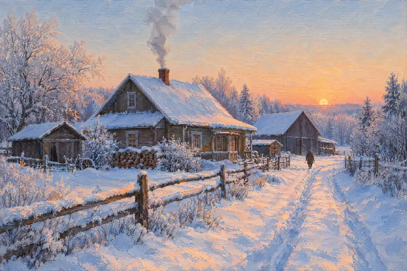 Farmhouse With Smoke, Painted Agency