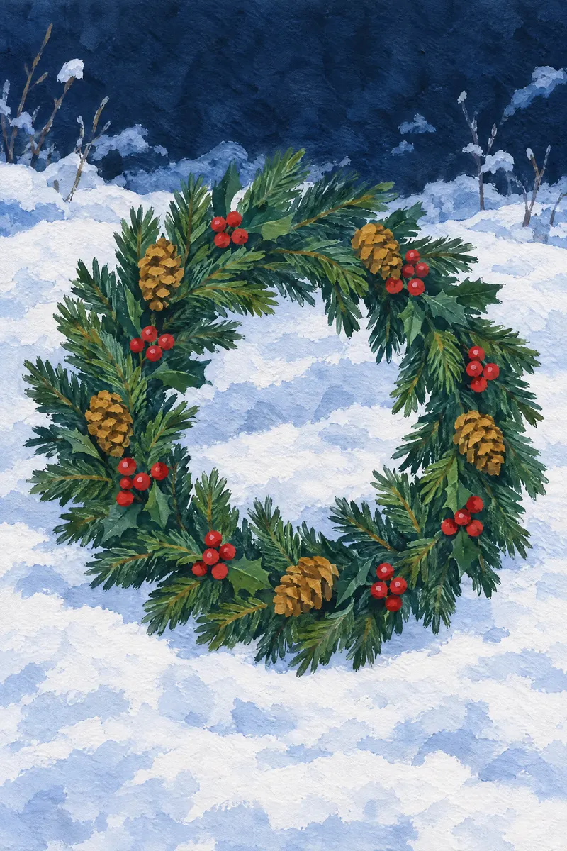 Fir Berry Wreath, Painted Agency