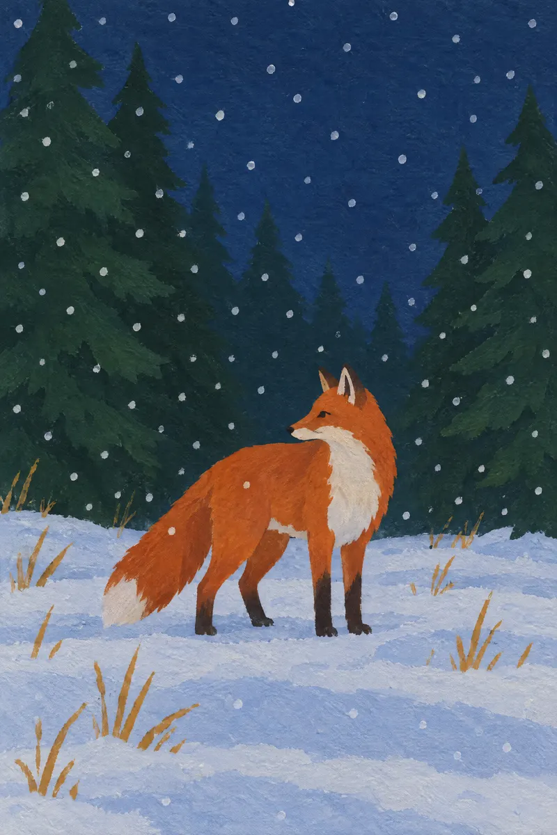 Fox In Snow, Painted Agency