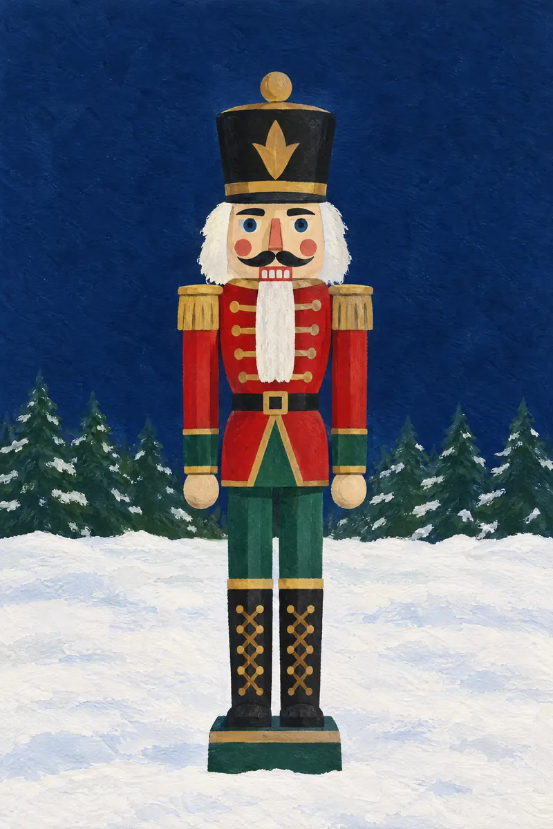 Nutcracker Standing Alone, Painted Agency