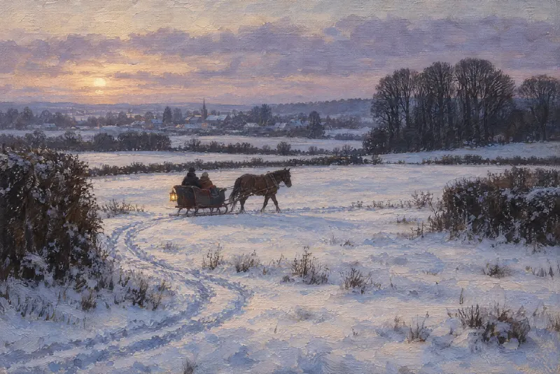 Sleigh Across Field, Painted Agency