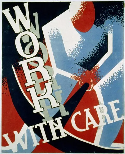 Work With Care — WPA Public Health Poster, Nathan Sherman