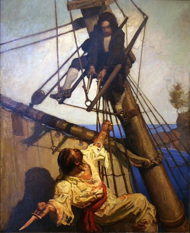 One More Step, Mr. Hands, N. C. Wyeth (1882 to 1945)