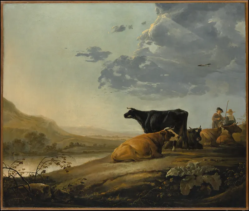 Young Herdsmen with Cows, Aelbert Cuyp (1620 to 1691)