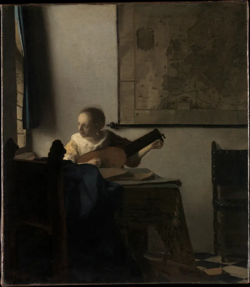 Young Woman with a Lute, Johannes Vermeer (1632 to 1675)