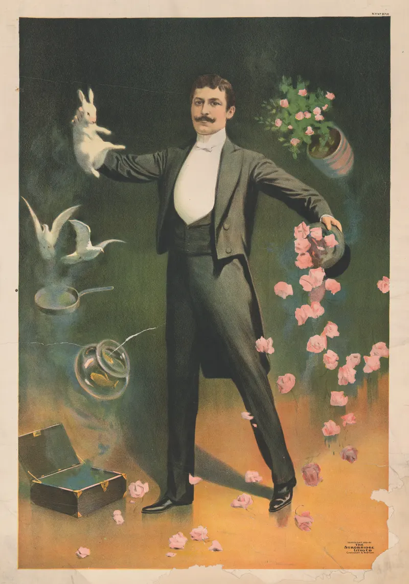Zan Zig — Rabbit, Roses and Levitation, Strobridge Lithographing Co., Cincinnati